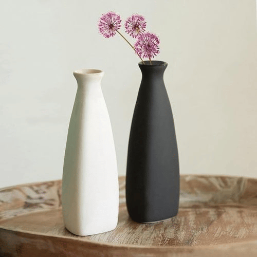 Ceramic Vase Black and White
